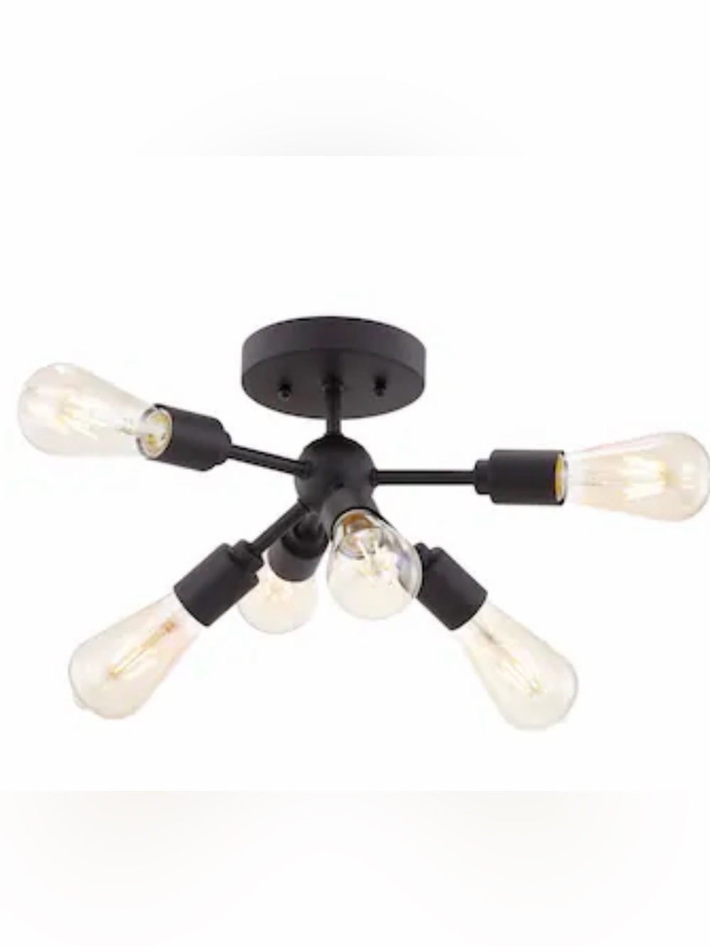 Origin 21 Grayford 22.2-in Black Indoor 6 -Light Semi-flush Mount Light